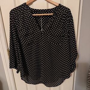 Torrid Black and White Polka Dot Blouse